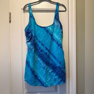 Ocean Blue Tie-Dye Women's One Piece Swimsuit